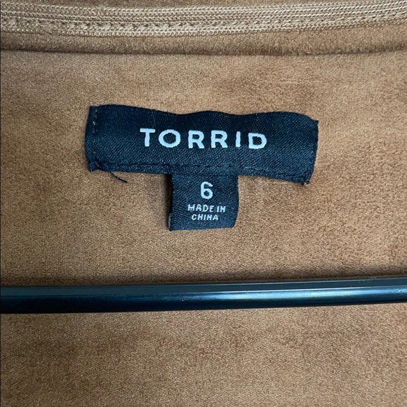 Torrid: NWOT Faux Suede Layered Drape Front Jacket - Picture 6 of 6